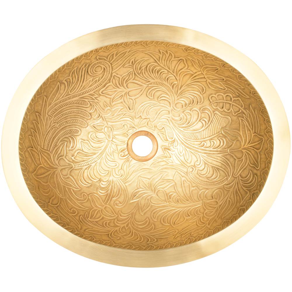Linkasink - Oval Botanical - Satin Unlacquered Brass