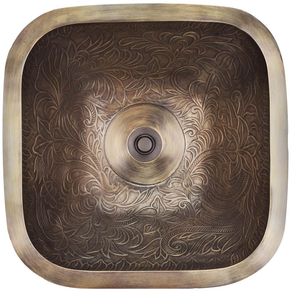 Linkasink - Square Botanical - Antique Bronze