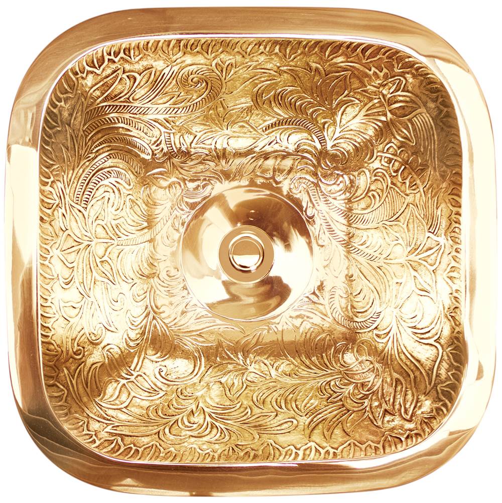 Linkasink - Square Botanical - Polished Unlacquered Brass