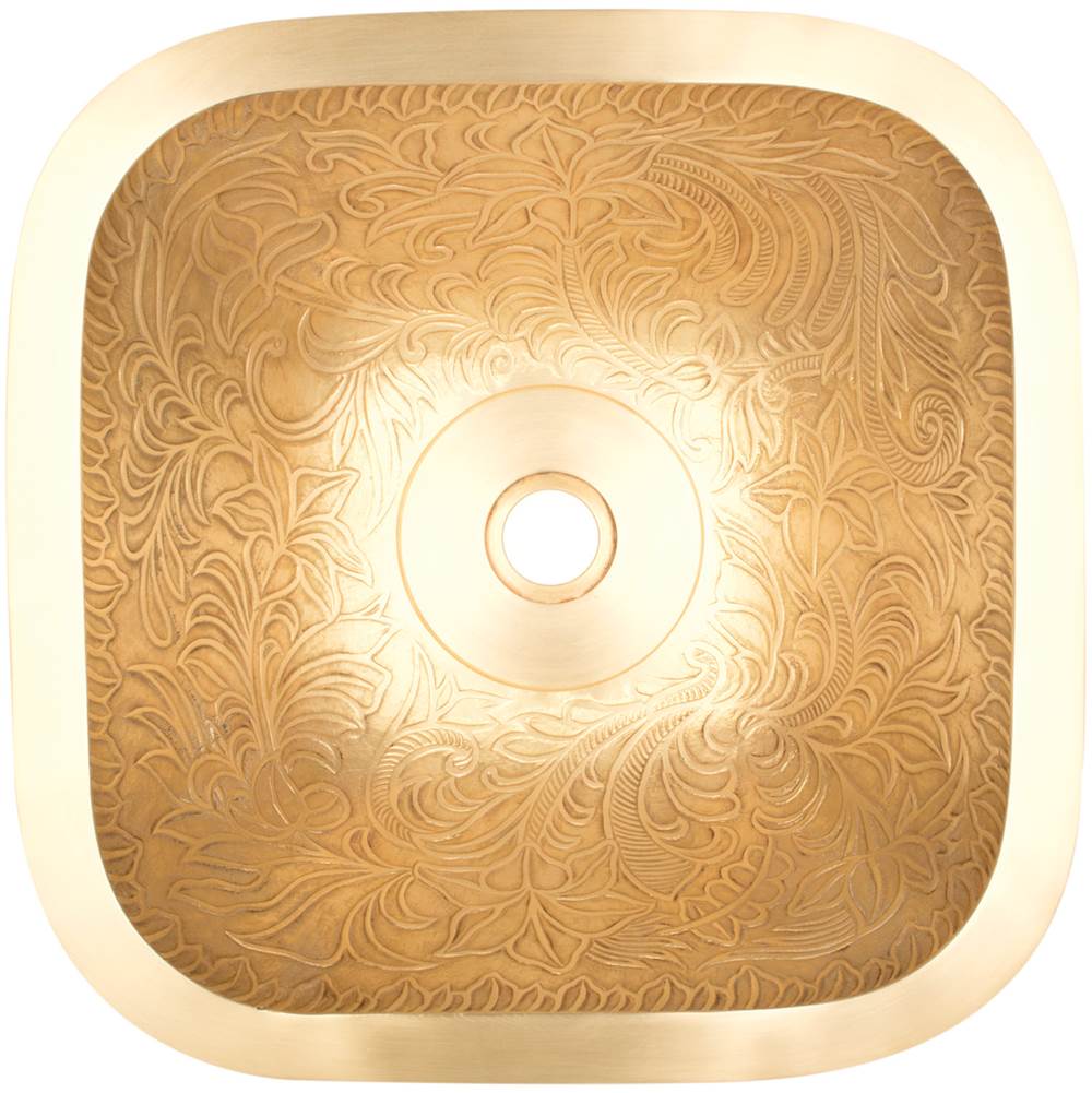 Linkasink - Square Botanical - Satin Unlacquered Brass