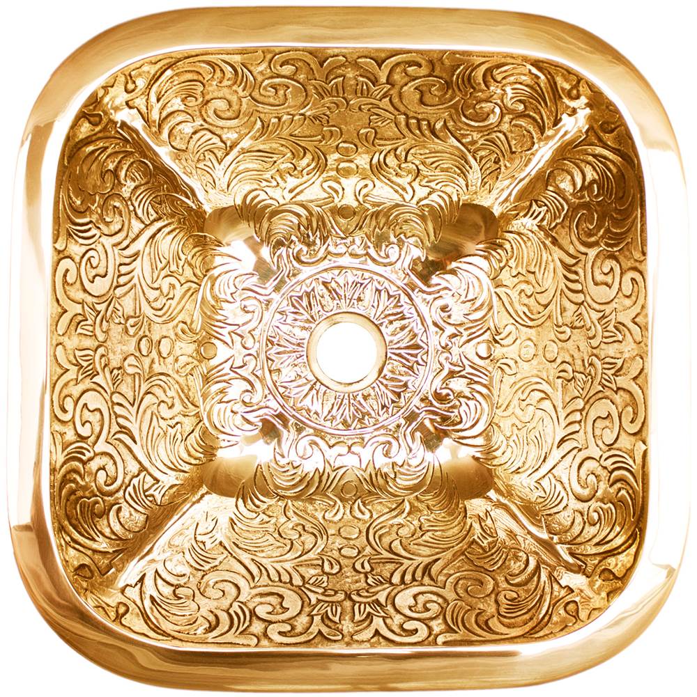 Linkasink - Square Brocade - Polished Unlacquered Brass