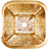 Linkasink - Square Brocade - Polished Unlacquered Brass