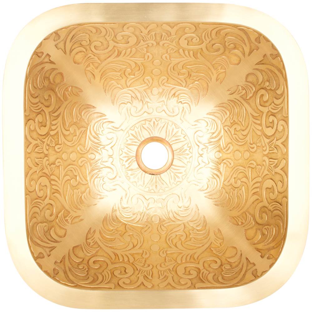Linkasink - Square Brocade - Satin Unlacquered Brass