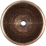 Linkasink - Small Round Brocade - Antique Bronze