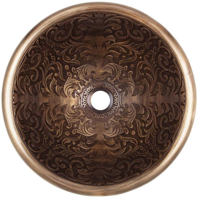 Linkasink - Small Round Brocade - Antique Bronze