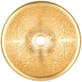 Linkasink - Small Round Brocade - Satin Unlacquered Brass