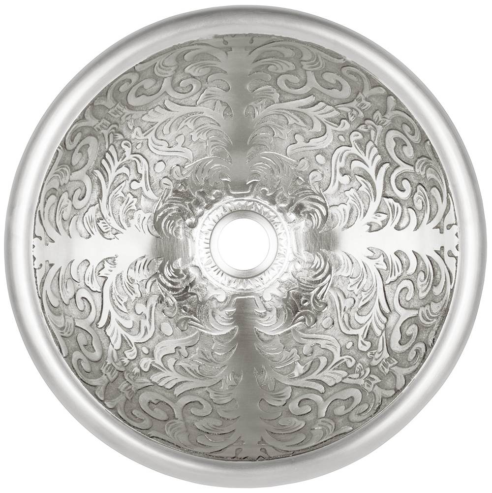 Linkasink - Small Round Brocade - White Bronze