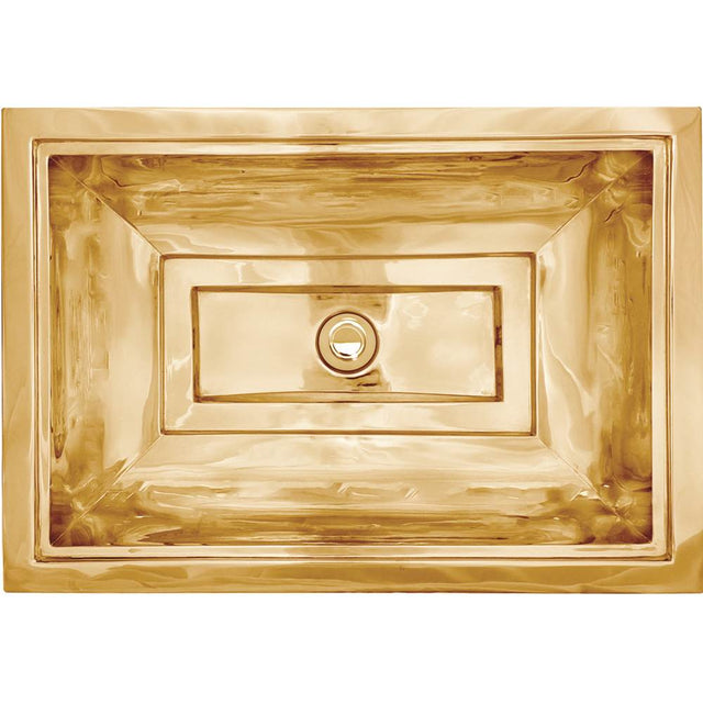 Linkasink - Tiffany Rectangular Sink - Polished Unlacquered Brass