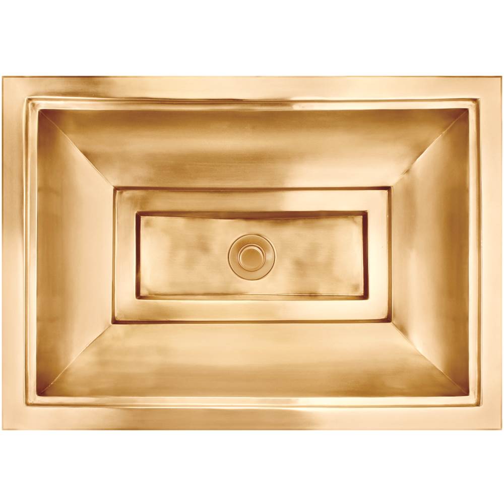 Linkasink - Tiffany Rectangular Sink - Satin Unlacquered Brass