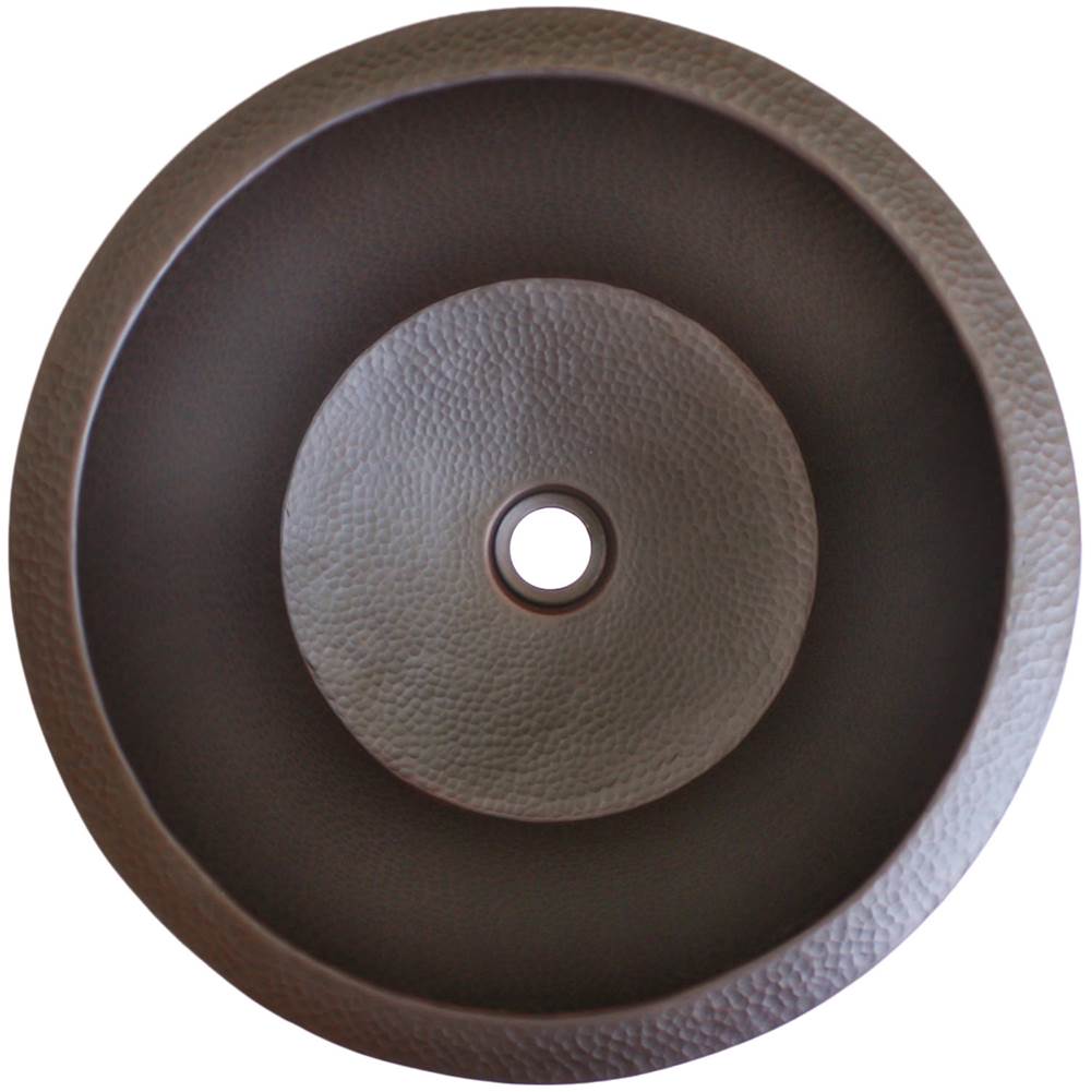 Linkasink - Small Flat Round Builder's Series Hammered Metal
