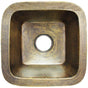 Linkasink - Square w/ 3.5'' Drain Builder's Series Hammered Metal 1.5'' Drain Opening