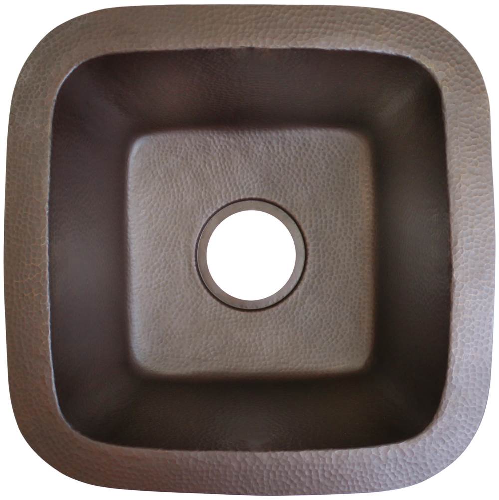 Linkasink - Square w/ 3.5'' Drain Builder's Series Hammered Metal 1.5'' Drain Opening