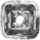 Linkasink - Square w/ 3.5'' Drain Builder's Series Hammered Metal 1.5'' Drain Opening
