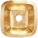 Linkasink - Square w/ 3.5'' Drain Builder's Series Hammered Metal 1.5'' Drain Opening
