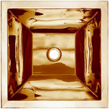 Linkasink - Coco Square Builder's Series Smooth Metal - Polished Unclacqured Brass