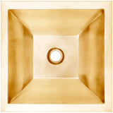 Linkasink - Coco Square Builder's Series Smooth Metal - Satin Unlacquered Brass