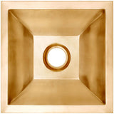 Linkasink - Coco Square Builder's Series Smooth Metal - Satin Unlacquered Brass