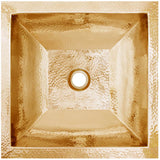 Linkasink - Coco Square Builder's Series Hammered Metal - Polished Unclacquered Brass