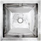 Linkasink - Coco Square Builder's Series Hammered Metal - Polished Stainless Steel
