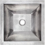 Linkasink - Coco Square Builder's Series Hammered Metal - Satin Stainless Steel