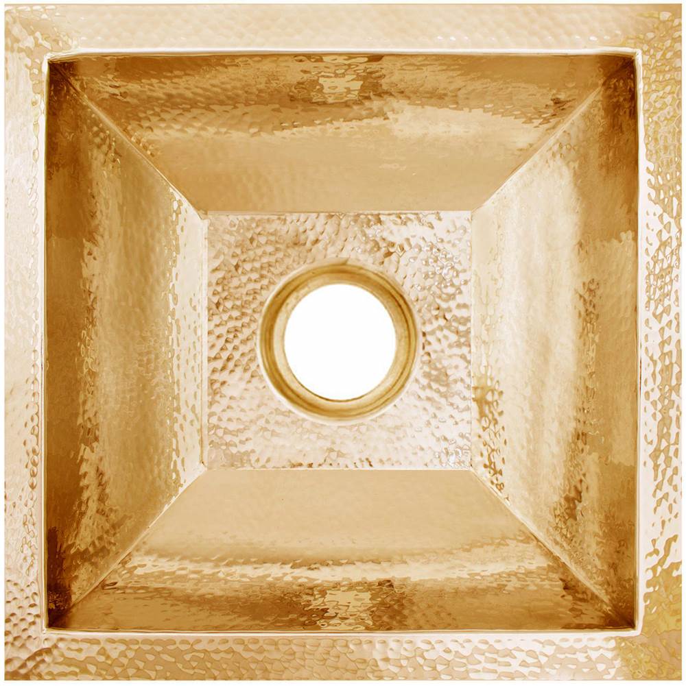 Linkasink - Coco Square Builder's Series Hammered Metal - Polished Unclacquered Brass