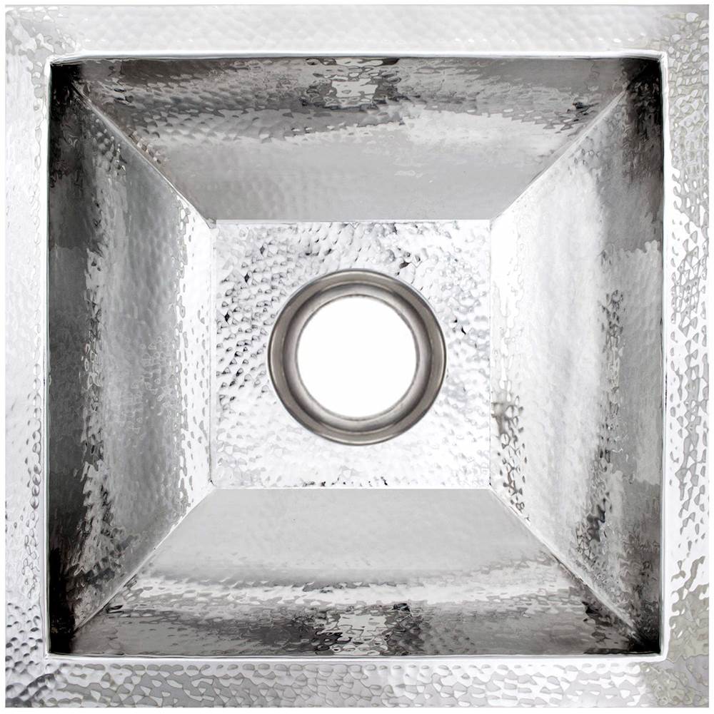 Linkasink - Coco Square Builder's Series Hammered Metal - Polished Stainless Steel