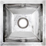 Linkasink - Coco Square Builder's Series Hammered Metal - Polished Stainless Steel
