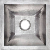 Linkasink - Coco Square Builder's Series Hammered Metal - Satin Stainless Steel