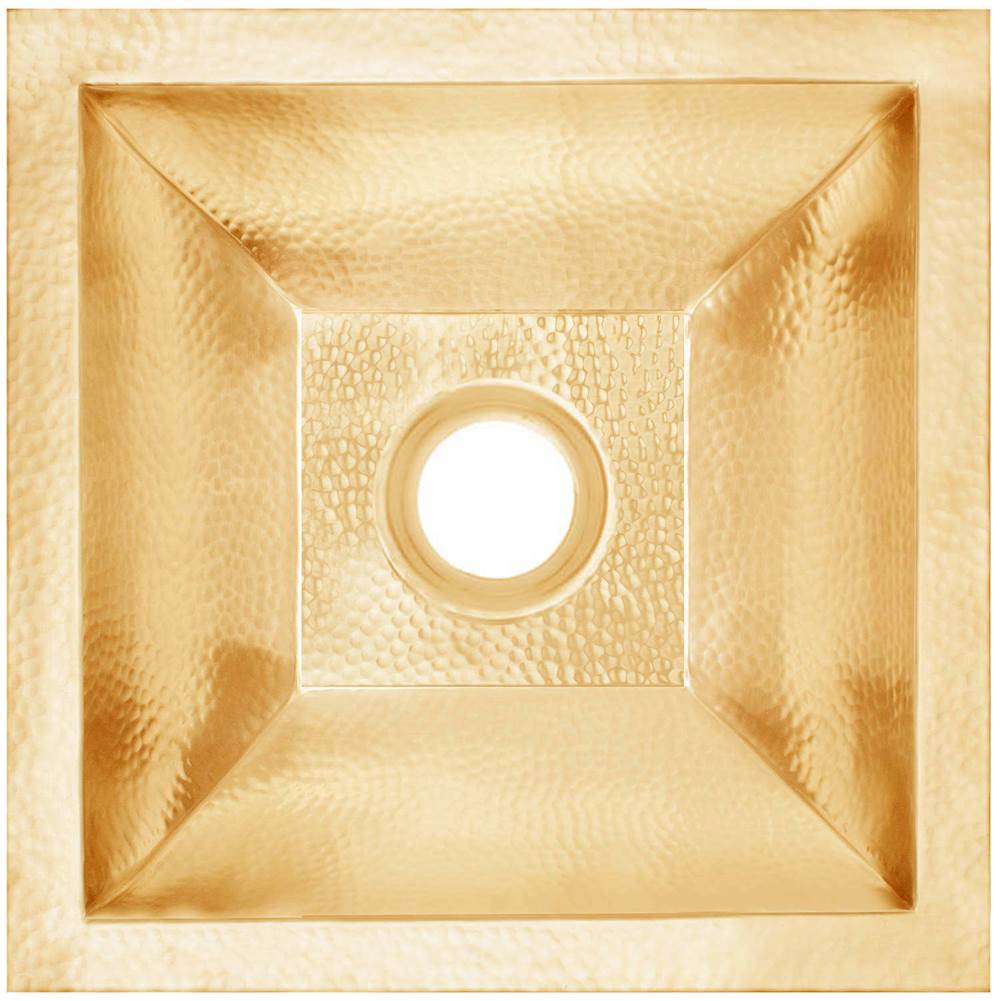 Linkasink - Coco Square Builder's Series Hammered Metal - Satin Unlacquered Brass