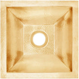 Linkasink - Coco Square Builder's Series Hammered Metal - Satin Unlacquered Brass