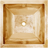 Linkasink - Coco Square Builder's Series Hammered Metal - Polished Unclacquered Brass