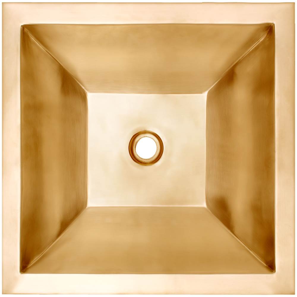 Linkasink - Coco Shallow Square Builder's Series Smooth Metal - Satin Unlacquered Brass