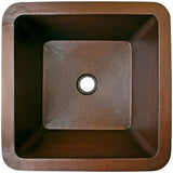 Linkasink - Hammered Small Square with 2'' drain opening - Dark Bronze