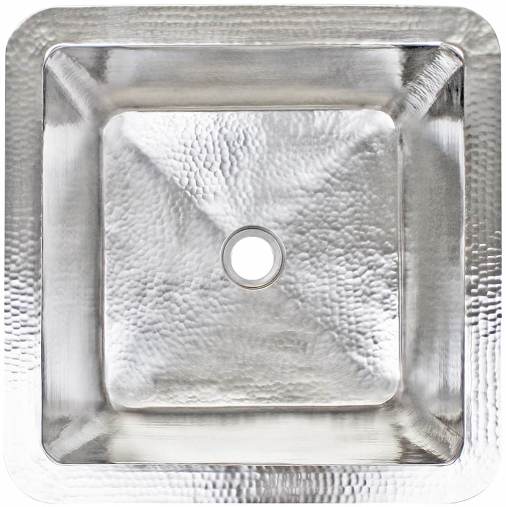Linkasink - Hammered Small Square with 2'' drain opening - Satin Nickel
