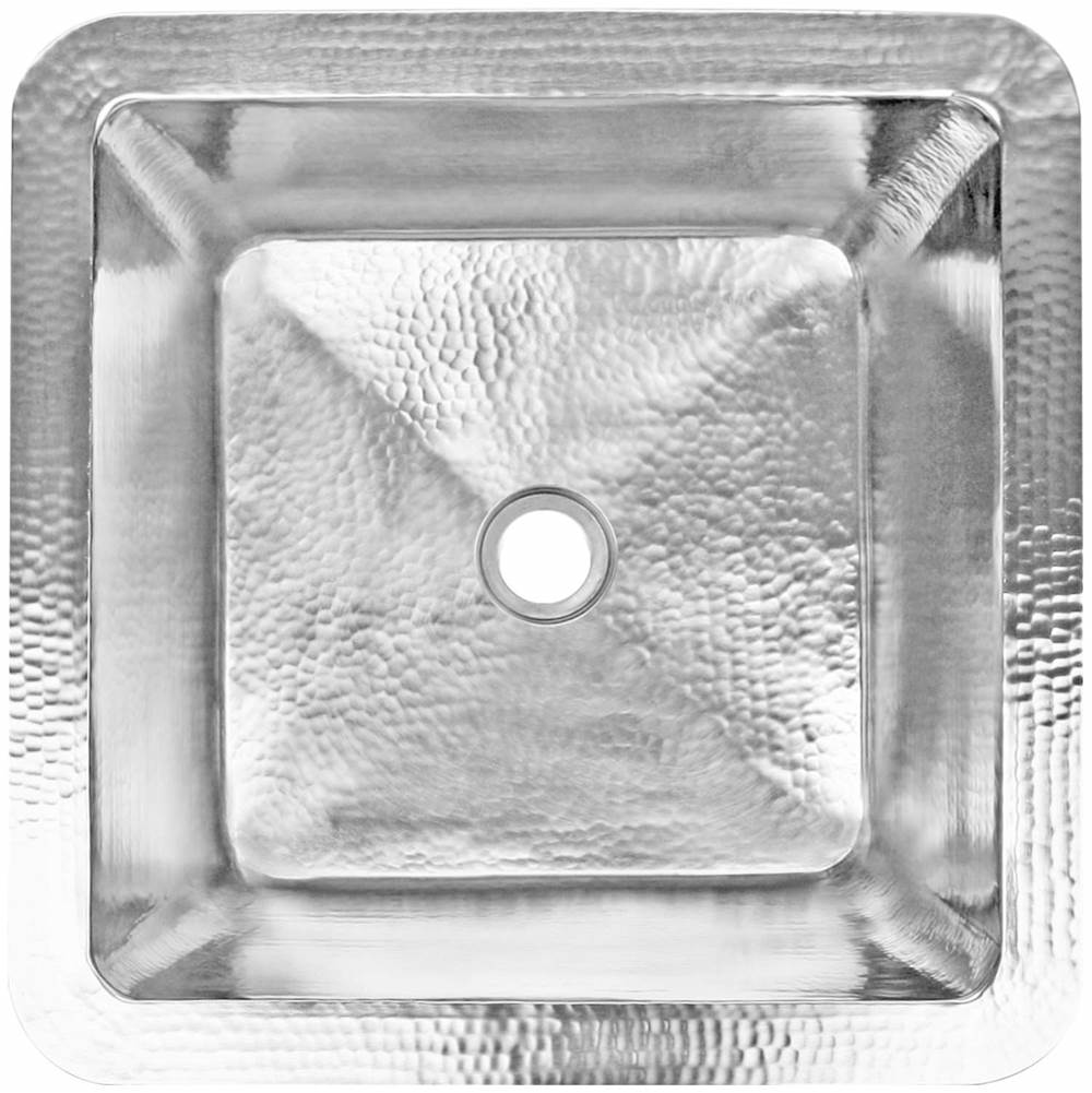 Linkasink - Hammered Small Square with 2'' drain opening - Stainless Steel