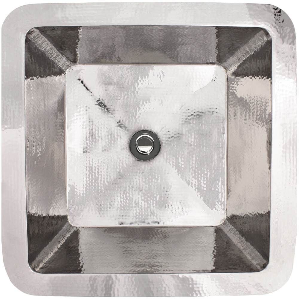 Linkasink - Hammered Small Square - Polished Stainless Steel