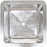 Linkasink - Hammered Small Square - Satin Nickel