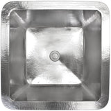Linkasink - Hammered Small Square - Satin Stainless Steel