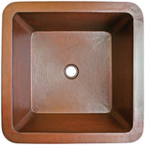 Linkasink - Hammered Small Square - Weathered Copper