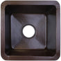 Linkasink - Hammered Small Square with 3.5'' drain opening - Dark Bronze
