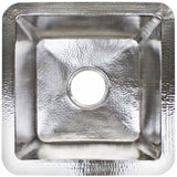 Linkasink - Hammered Small Square with 3.5'' drain opening - Satin Nickel