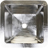 Linkasink - Hammered Large Square with 2'' drain opening - Satin Nickel