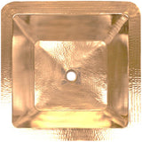 Linkasink - Hammered Large Square - Polished Unlacquered Brass