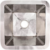 Linkasink - Hammered Large Square with 3.5'' drain opening - Polished Nickel