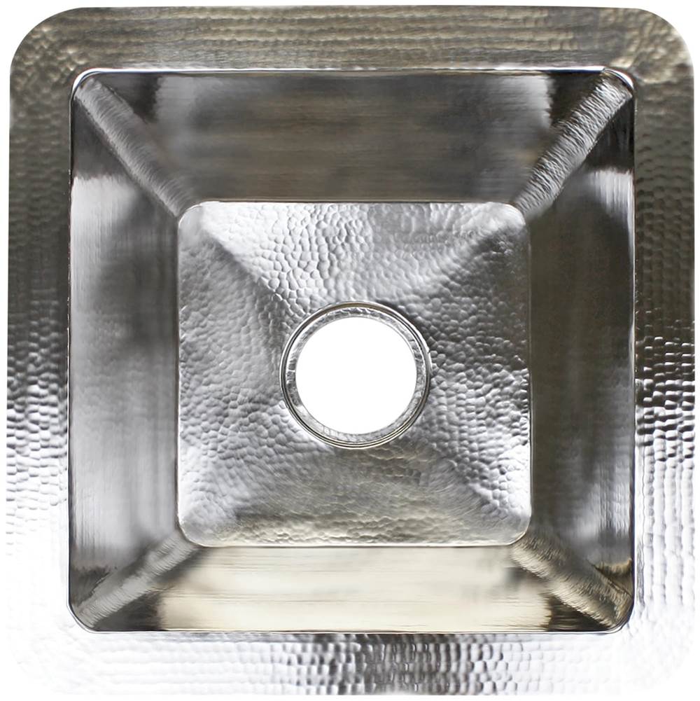 Linkasink - Hammered Large Square with 3.5'' drain opening - Satin Nickel