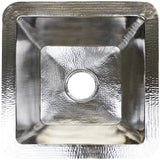 Linkasink - Hammered Large Square with 3.5'' drain opening - Satin Nickel