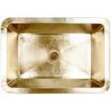 Linkasink - Hammered Kitchen - Single Bowl - Satin Unlacquered Brass