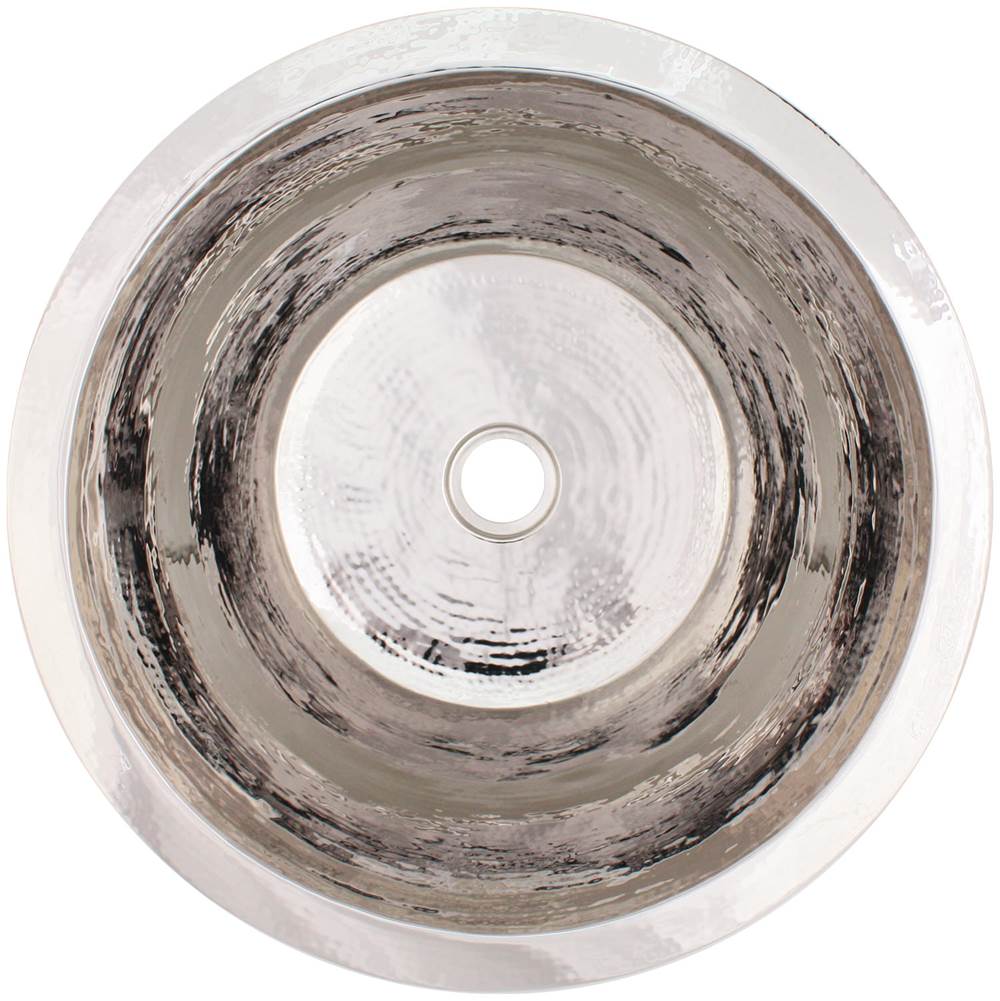 Linkasink - Hammered Small Round Flat Bottom Bar/Utility, 1.5'' drain opening - Polished Nickel
