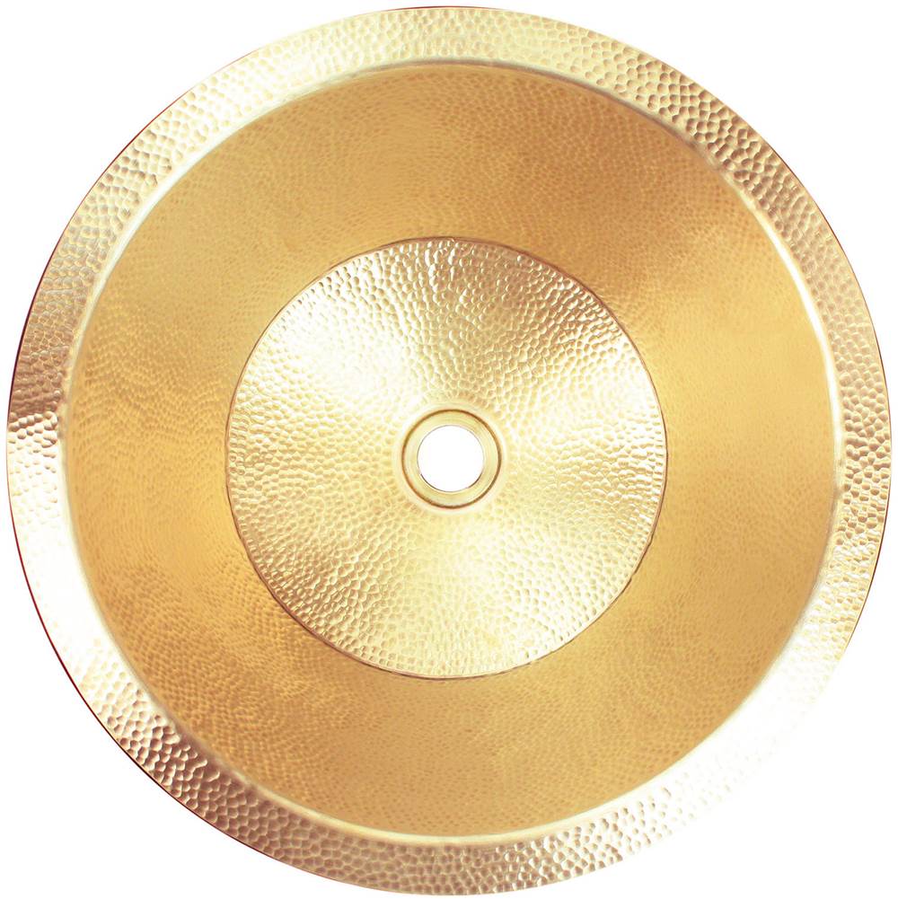 Linkasink - Hammered Small Round Flat Bottom Bar/Utility, 1.5'' drain opening - Satin Unlacquered Brass