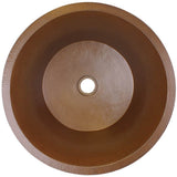 Linkasink - Hammered Small Round Flat Bottom Bar/Utility, 1.5'' drain opening - Weathered Copper